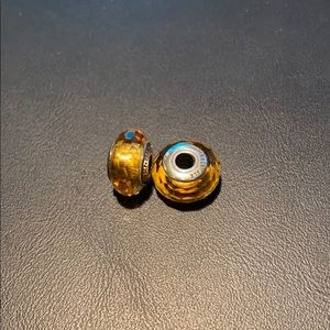 Pandora glass charm x2